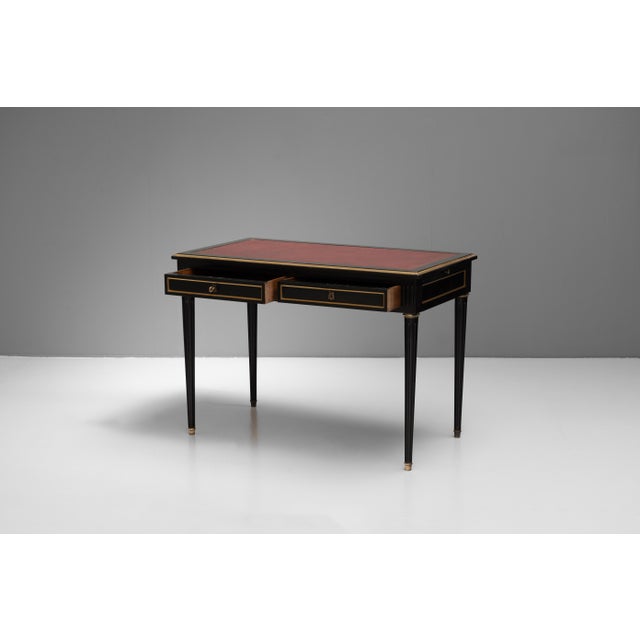 Black Ebonised Walnut Desk, 1940s For Sale - Image 8 of 12