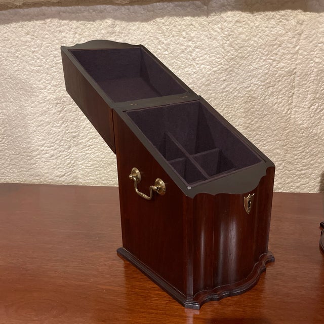 Mid 20th Century Inlaid Mahogany Knife Boxes - a Pair For Sale - Image 4 of 5