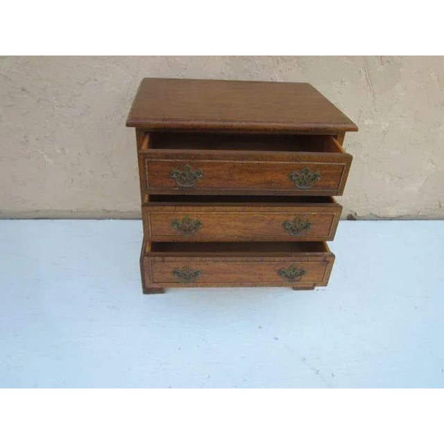 Wood 1980s Nightstand 3 Drawer by Dixie Dark Wood Tone For Sale - Image 7 of 13