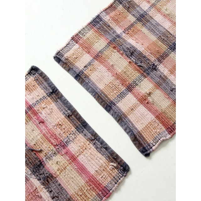 Vintage Plaid Rag Rugs Set of 3 For Sale - Image 9 of 10