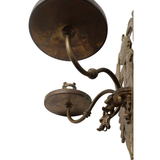 Continental Cast Brass Crowned Double-Headed Eagle & Dragon Candle Sconces — Pair, Attributed to the 19th Century For Sale - Image 12 of 18