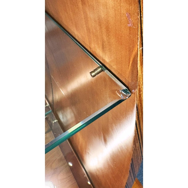 Vintage Art Deco Style Fan & Feather Shaped Three Section Lighted Display Cabinet For Sale - Image 16 of 18