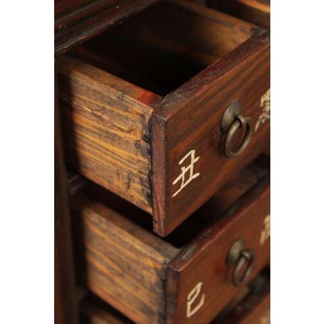 Wood Antique Chinese Elm Apothecary Cabinet For Sale - Image 7 of 12
