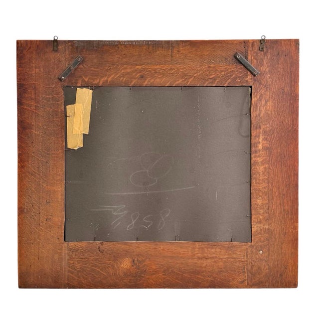 Early 20th Century Arts and Crafts Oak Hall Mirror/Hat Rack For Sale - Image 4 of 4