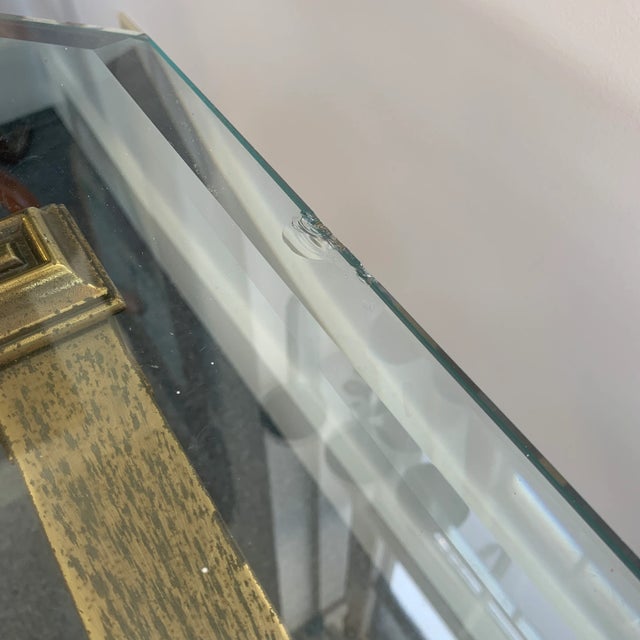 Brass Mid 20th Century Glass Top Console Table For Sale - Image 8 of 12