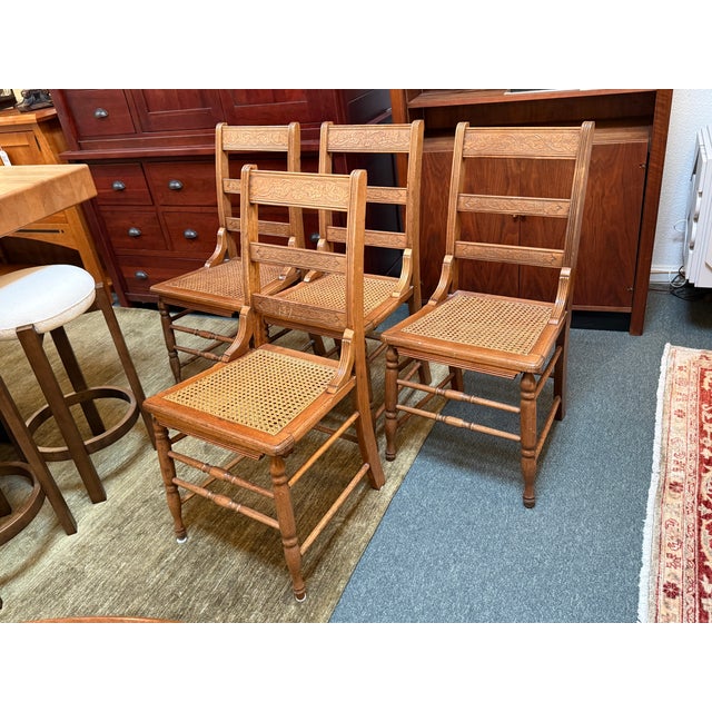 Victorian Ladderback Dining Chairs, Set of Four For Sale In San Francisco - Image 6 of 14