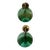 Contemporary Murano Green Disc Suspension Sconces - a Pair For Sale