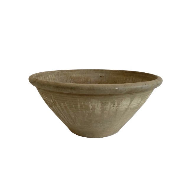 Sculpture Materials Rustic Gray Cement Planter Bowl For Sale - Image 7 of 10