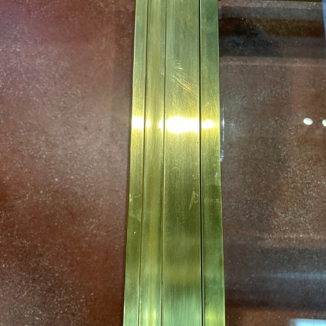 Unmarked Master Craft Brass Glass Top Coffee Table For Sale In New York - Image 6 of 9