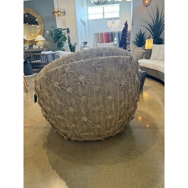 Arteriors Home Set of Arteriors Home Florian Outdoor Swivel Lounge Chairs Retail $5200 Ea For Sale - Image 4 of 16