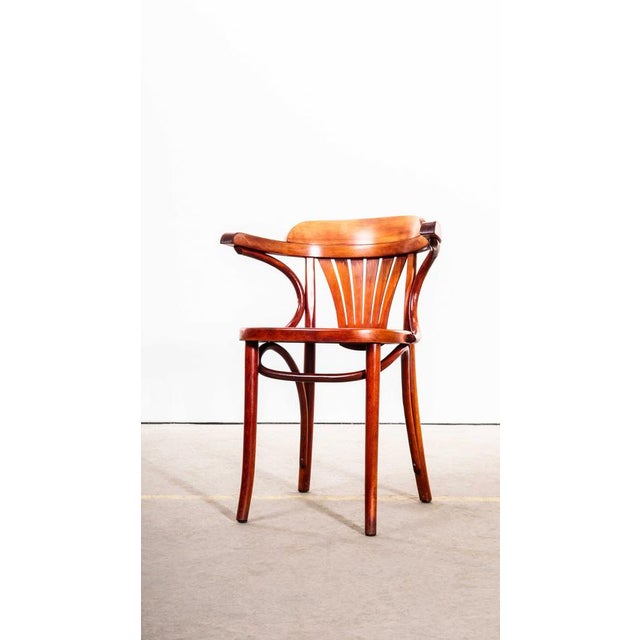 Honey Red Fan Back Dining Armchair, 1970s For Sale - Image 4 of 14