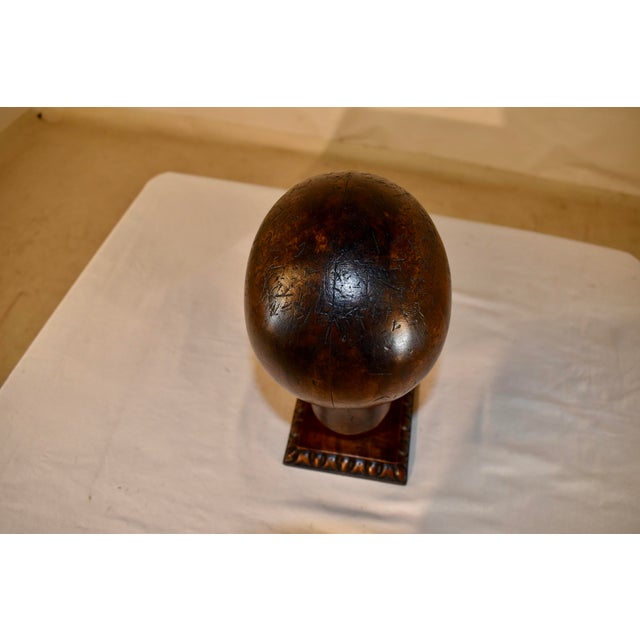 Wood 18th Century French Millinery Head on Stand For Sale - Image 7 of 8