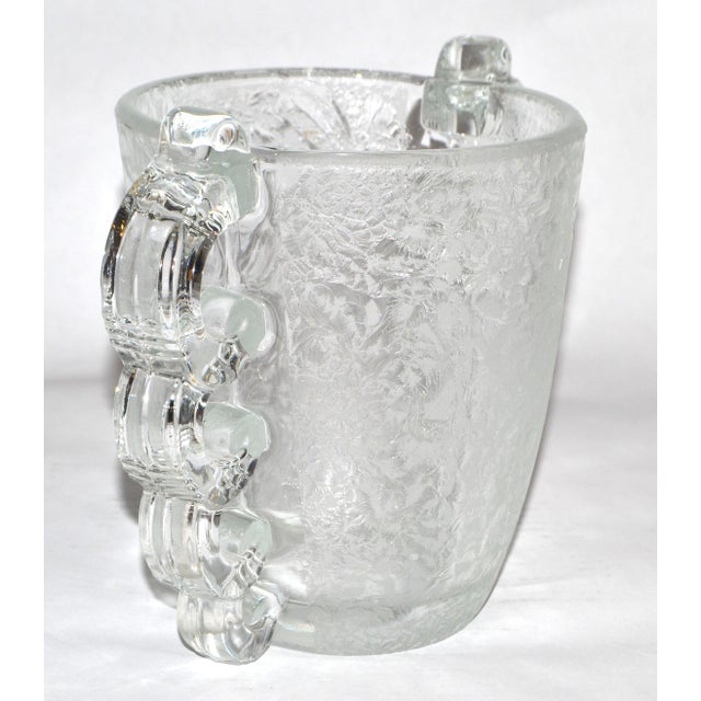 Art Deco 1930 Art Deco Pierre d'Avesn Etched Fine Art Glass Vase Four Handles Daum France For Sale - Image 3 of 15