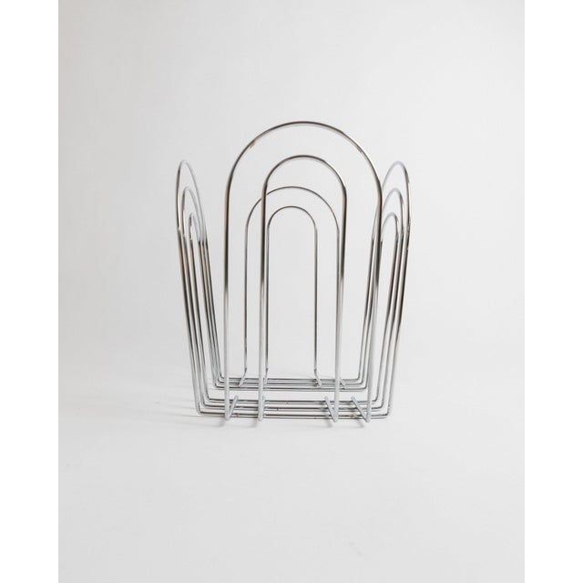 Space Age Chrome-Plated Metal Basket, 1980s For Sale - Image 9 of 11