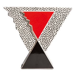 Postmodern Geometric Porcelain Enigma Vase by Ambrogio Pozzi for Arte Ceramica Romana A.C.R., Italy, 1987 For Sale