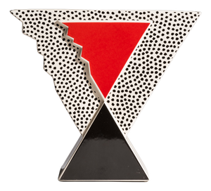 Postmodern Geometric Porcelain Enigma Vase by Ambrogio Pozzi for Arte Ceramica Romana A.C.R., Italy, 1987