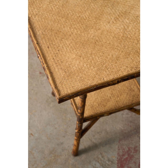 Brown 19th Century Tortoise Bamboo Two-Tiered Table For Sale - Image 8 of 11