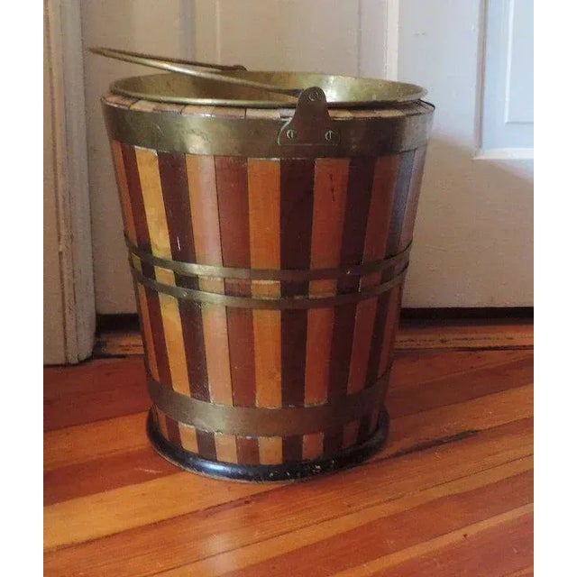 19th Century 19th Century English Regency Peat Bucket with Brass Liner For Sale - Image 5 of 11