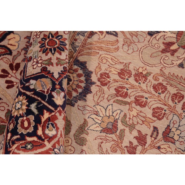 Textile Art Nouveau 1990's Tabriz Pak-Persian Gray/Blue Wool Rug - 8'2'' X 9'9'' For Sale - Image 7 of 9