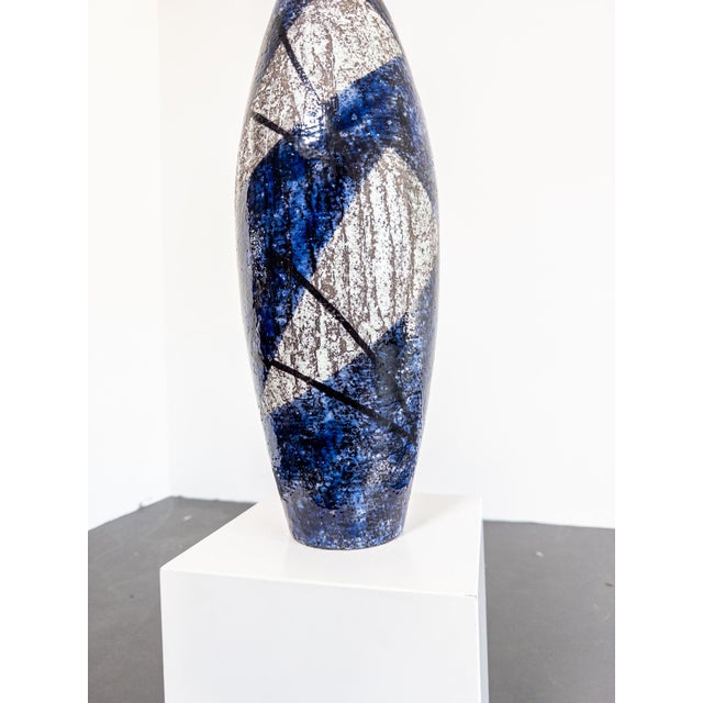 Ceramic Monumental Chamotte Floor Vase by Ingrid Atterberg for Upsala Ekeby, 1957 For Sale - Image 7 of 10