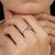 Minimalist Hallmarked 925 Silver Round 0.29 Ct Emerald & Diamond Ring Size 7 For Sale - Image 6 of 12