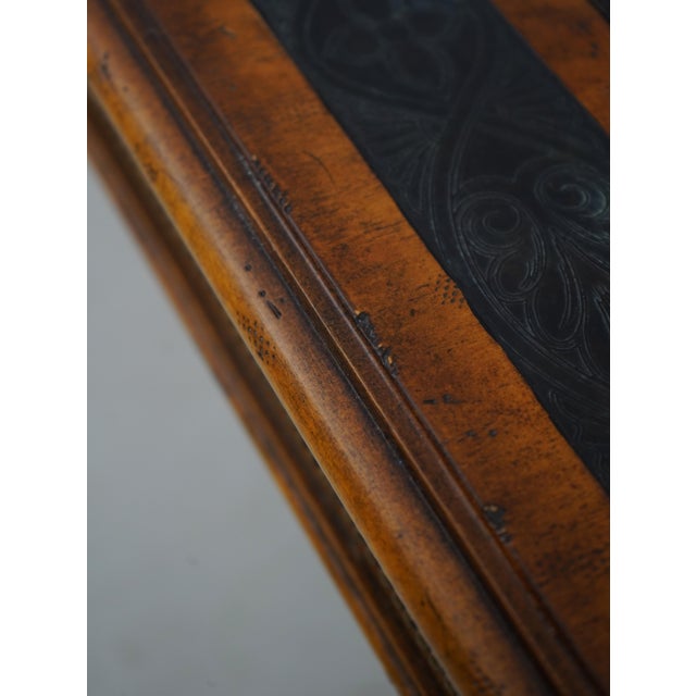 Maitland-Smith Hexagon Six-Drawer Leather Top Game Table For Sale - Image 10 of 17