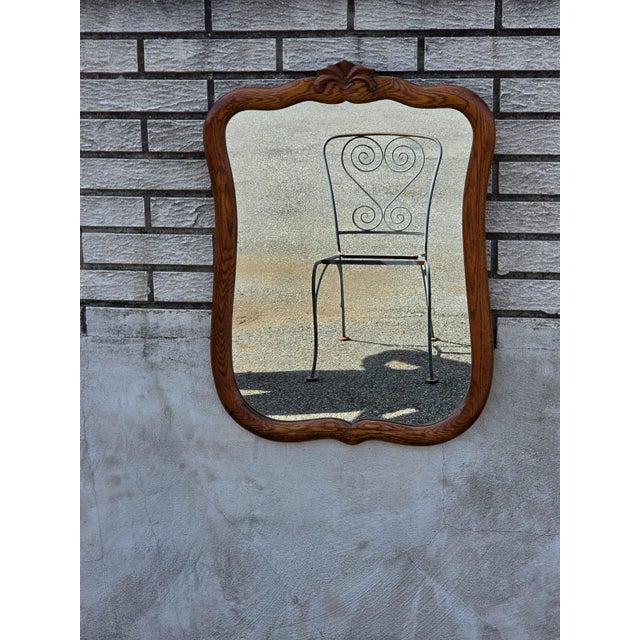 American 1920 Oak Bathroom Mirror. For Sale - Image 3 of 10