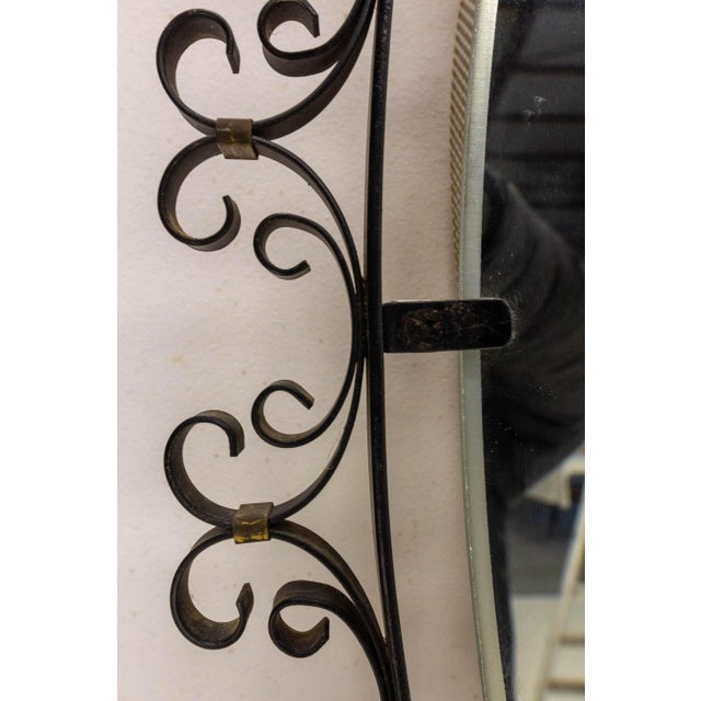 French Illuminated Mirror in Metal Frame, 1960s For Sale - Image 6 of 11