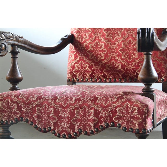 Danish Baroque Louis XV Style Oak Armchair, 19th Century For Sale - Image 13 of 18