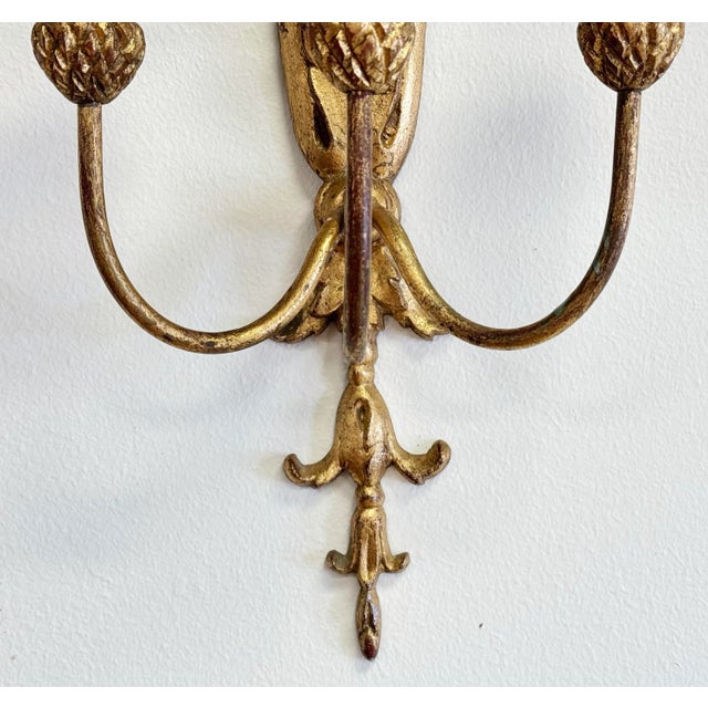 Gold Vintage Italian Gilt Candle Wall Sconce For Sale - Image 8 of 9
