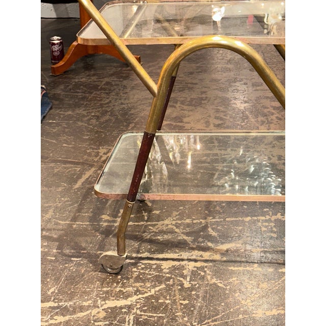 Mid-Century Modern Italian MCM Gio Ponti Style Bar Cart For Sale - Image 3 of 5