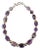 Antique Pre-Columbian Hand Carved Amethyst Beads With Silver Spacers Restrung Necklace For Sale