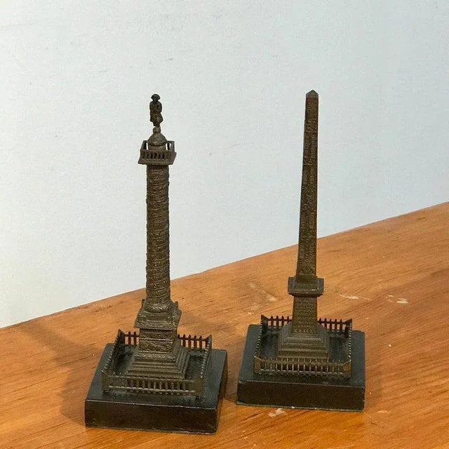 Metal Late 19th Century Grand Tour Models of Trajan's Column & Cleopatra's Needle, a Pair For Sale - Image 7 of 13