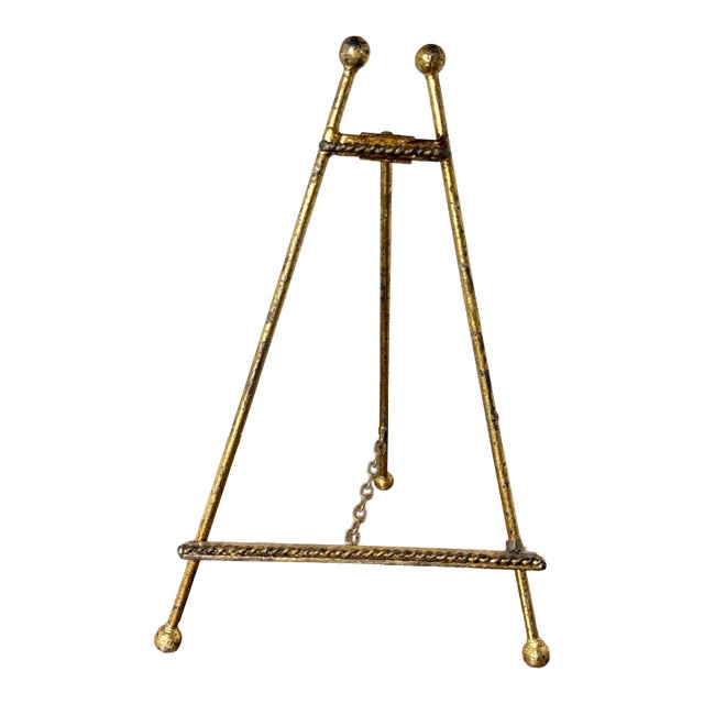 Vintage Italian Gilt Tole Table Easel For Sale