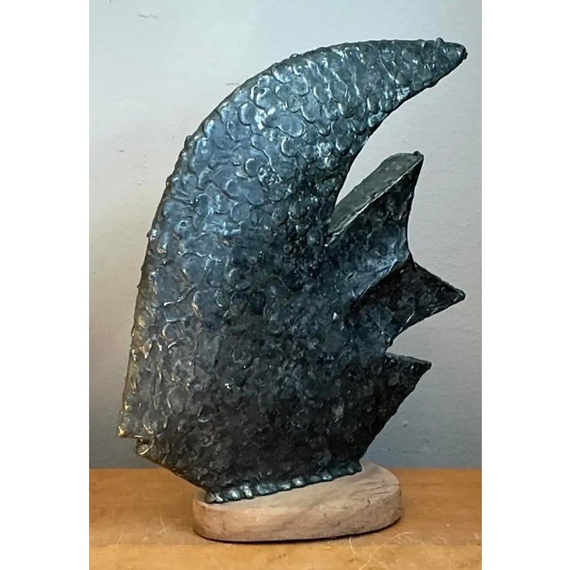 Vintage Plaster Textured Abstract Fish Sculpture For Sale - Image 12 of 12