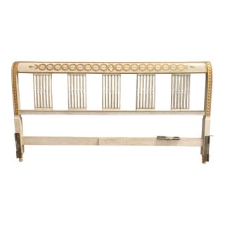 Vintage Hollywood Regency Carved King Size Headboard For Sale