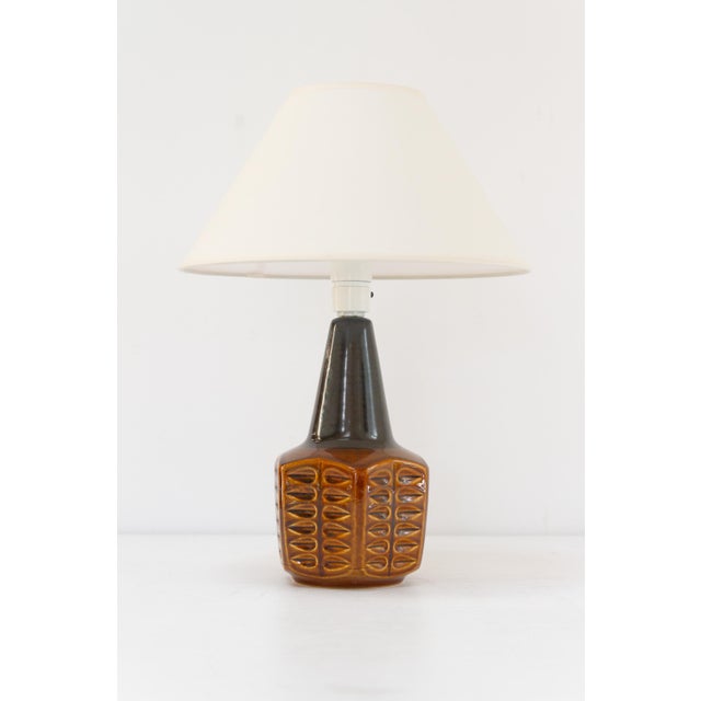 Danish Modern Brown Ceramic Table Lamp by Søholm, 1960s For Sale - Image 9 of 16