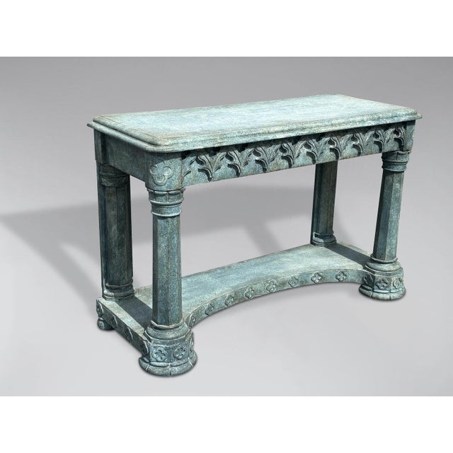 Antique Painted Gothic Console Table, 1880 For Sale - Image 16 of 16