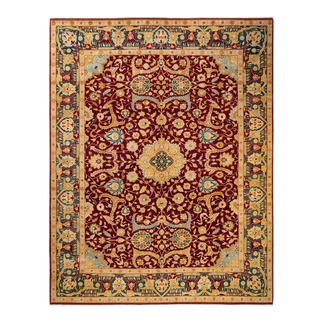 Mogul, One-of-a-Kind Hand-Knotted Area Rug - Red, 9' 2" x 12' 0" For Sale