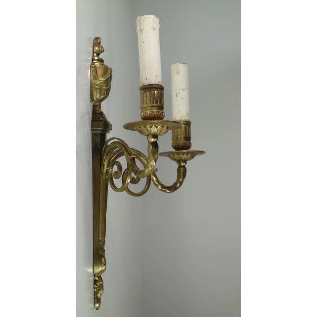 Antique French Bronze Wall Lamp by Marcel Guillemard For Sale - Image 3 of 12