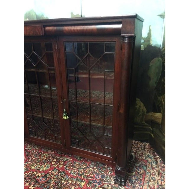 Antique Mahogany Bookcase, Empire Revival Bookcase For Sale - Image 12 of 17