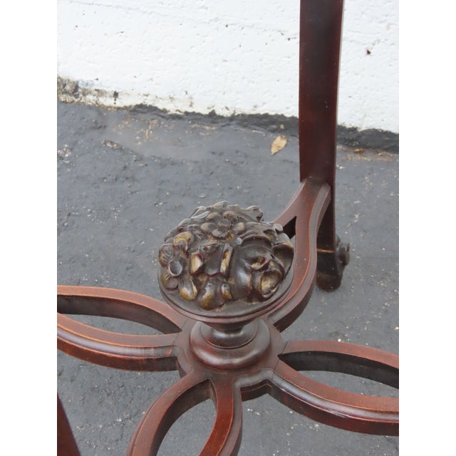 French Early 1900s Hand Carved Inlay Side End Center Table 6668 For Sale - Image 13 of 17
