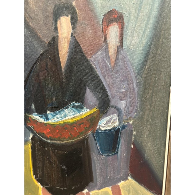 Erik Lo, Figures, 1950s, Oil on Canvas, Framed For Sale - Image 16 of 17