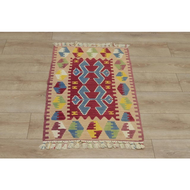1960s Tribal Style Geometric Colorful Cappadocia Kilim Rug For Sale - Image 13 of 13