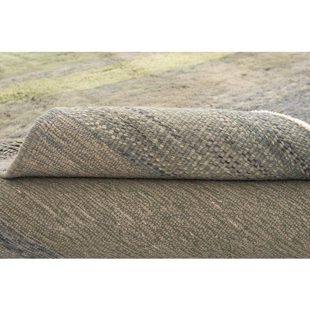 Ombre Landscape Hand-Knotted Moroccan Wool Rug | 11'6" X 7'11" | One of a Kind For Sale - Image 4 of 9