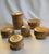 Set of 6 antique (1800s) treen pieces in beech wood. All are in great condition. Sizes vary and are noted in the last image