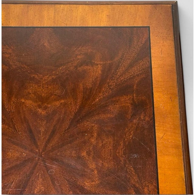 1980s Pair of Vintage Drexel Heritage Chinese Chippendale Burlwood End Tables For Sale - Image 5 of 18