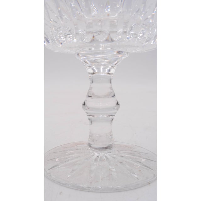 Age: Approx 40 years old Details: Clear cut crystal in "Eileen" pattern. Vertical cut flair bowl top w/ cut feet. Blown...
