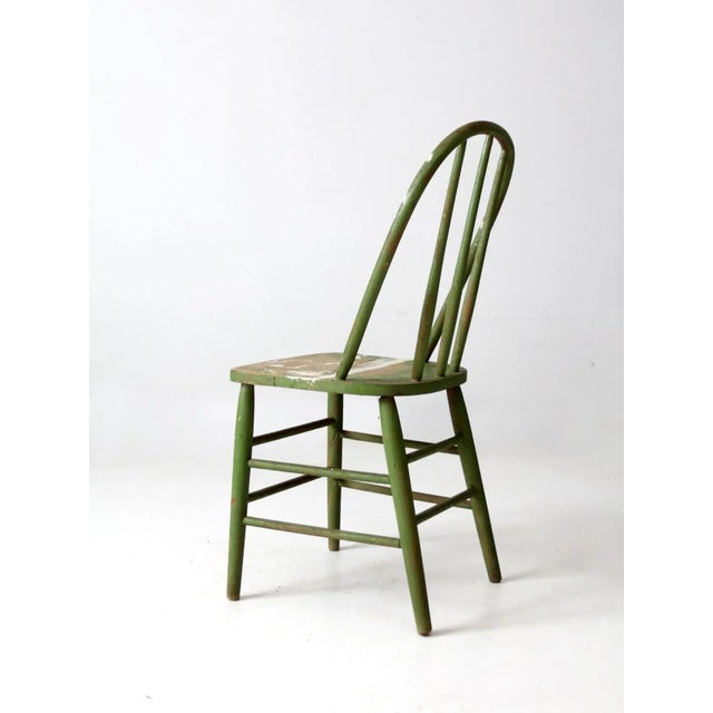 Early 20th Century Antique Painted Spindle Back Chair For Sale - Image 5 of 12
