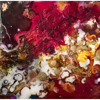 Untitled 2 by Che Leviathan | Mixed media on board abstract composition with vibrant colors For Sale